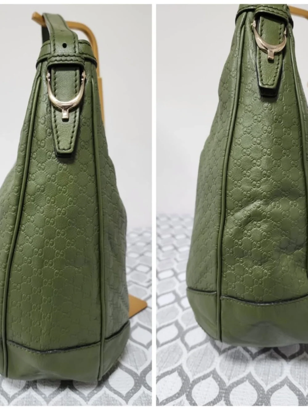 Authentic Gucci Microguccima Nice Hobo Bag Green
